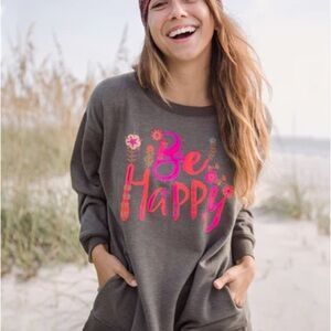 Natural Life Bee Happy Graphic Pullover size M